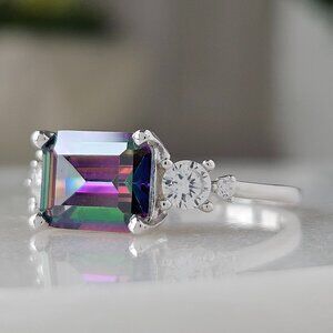 Mystic Topaz Ring, Charmed Aroma 925 Sterling Silver